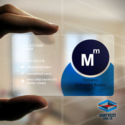 Şeffaf Kartvizit Beyaz Yaz