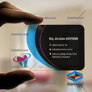 Şeffaf kartvizit Diş Dokto