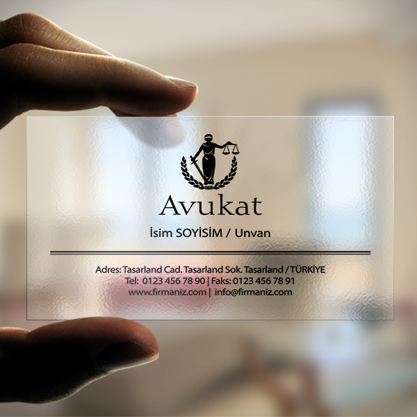 Şeffaf Avukat Kartvizitler