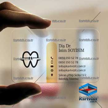 Şeffaf kartvizit Diş Dokto