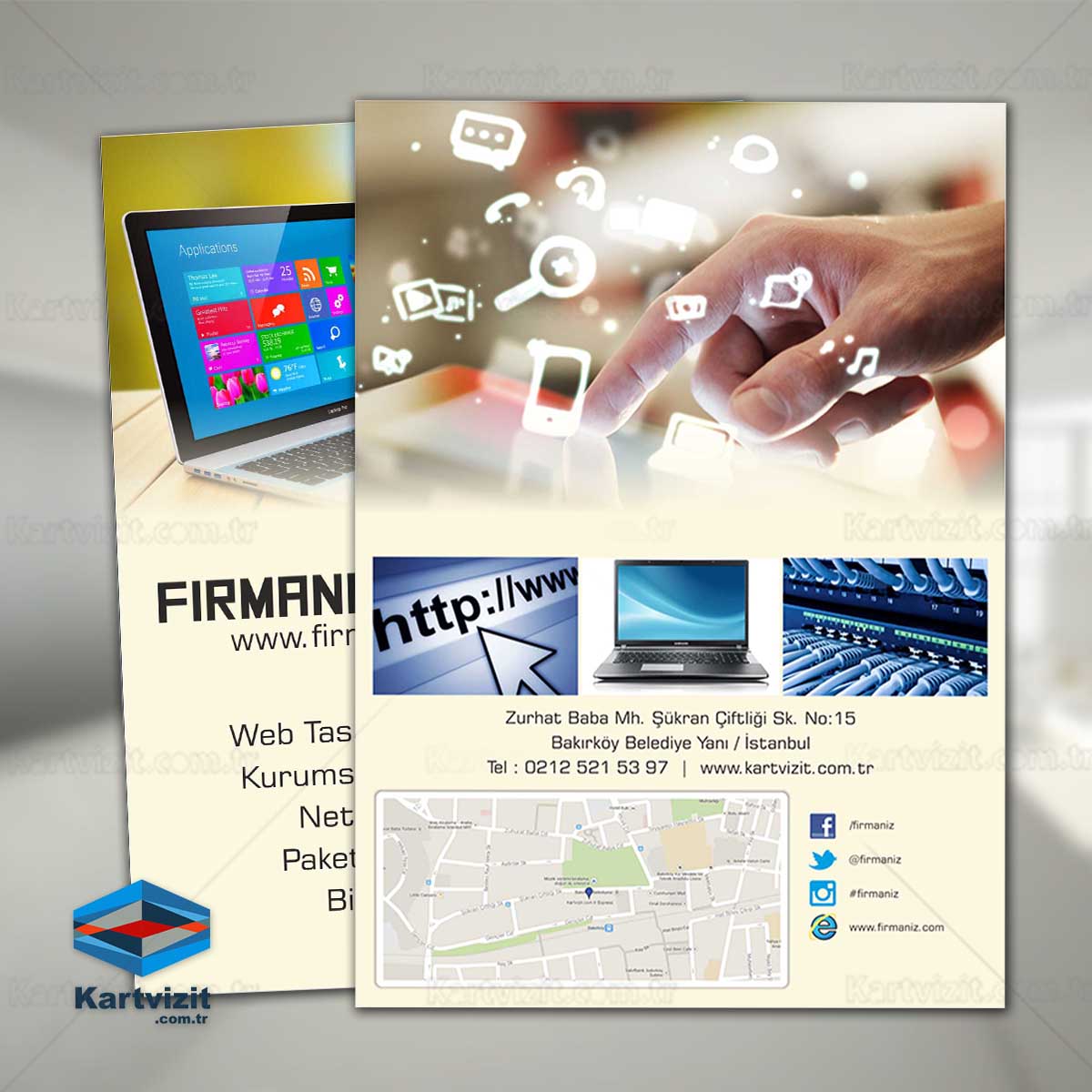 Bilgisayar Broşür Krem  