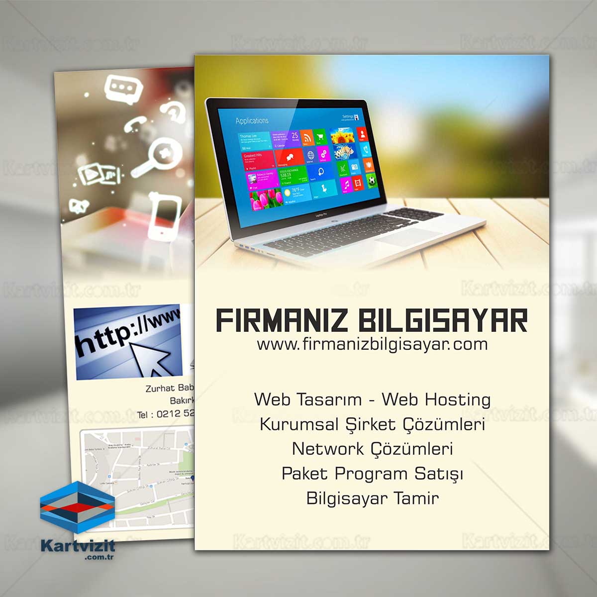 Bilgisayar Broşür Krem  