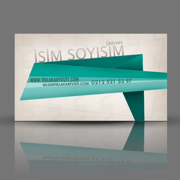 Modern Kartvizit Yeşil Dokulu