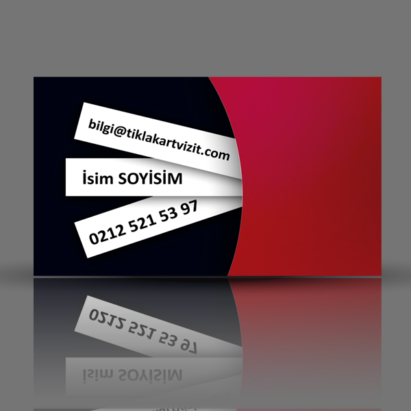 özel kartvizit siyah kırmızı iki renkli