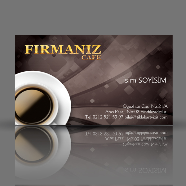 Cafe Kartvizit Beyaz Fincan