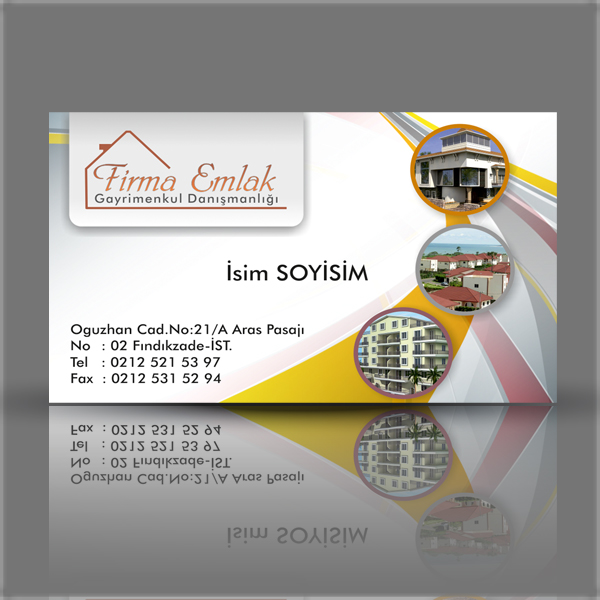 Emlak Kartvizit Üç Resimli KV3991