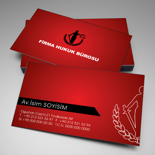 Avukat Kartvizit kırmızı siyah KV4150