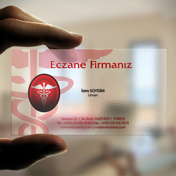 Eczane kartvizit Kırmızı Logo