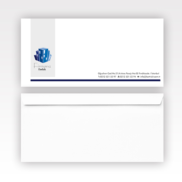 Emlak Zarf Tasarımları - Mavi Logo