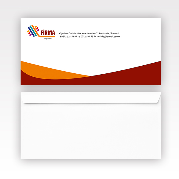Zarf Tasarımları - Orange Logolu