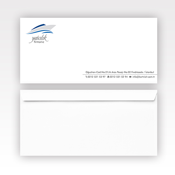 Yatcılık Zarf Tasarımları - Mavi Logo