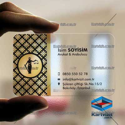 Motifli Avukat Şeffaf Kart