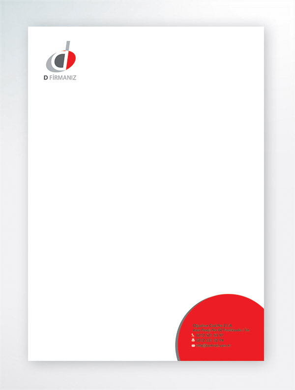 Antetli Özel Tasarım - Kırmızı Oval Köşe