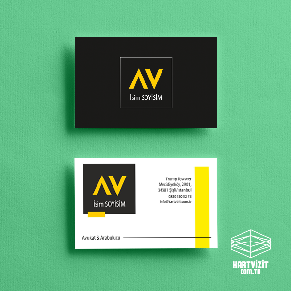 Avukat Kartvizit - Sarı Ba