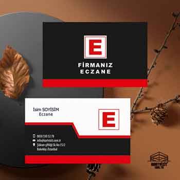 Eczane Kartvizit kırmızı R