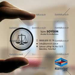 Avukat Şeffaf kartvizit Gü