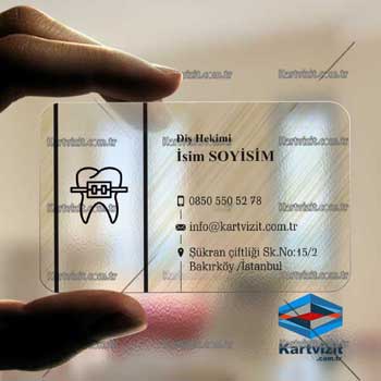 Şeffaf kartvizit Diş Hekim