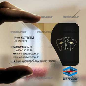 Şeffaf kartvizit Diş Dokto