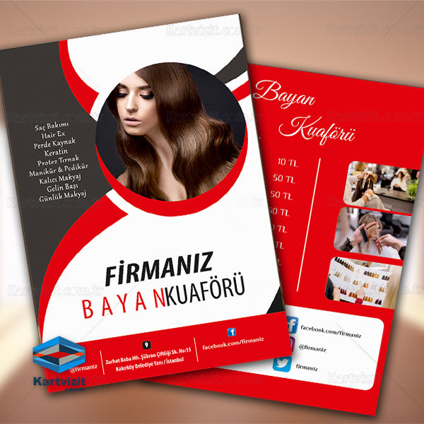 Kırmızı Siyah Bayan Kuaförü