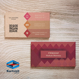 Kraft Kartvizit Kırmızı ka
