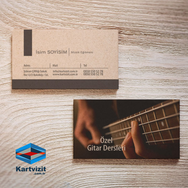 Gitar Öğretmeni Kraft Kartvizit 