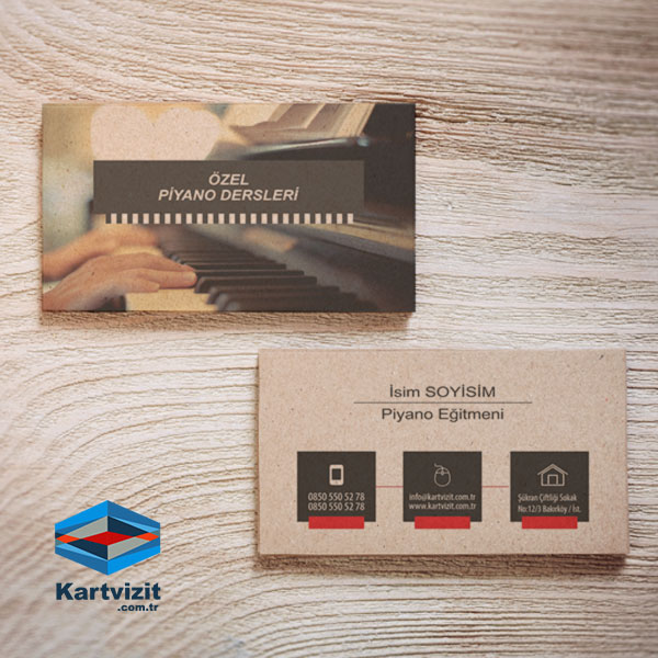 Piyano Eğitmeni Kraft Kartvizit 