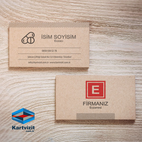 Eczane Kraft Kartvizit Sade