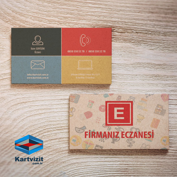 Kraft Eczane Kartvizit İconlar