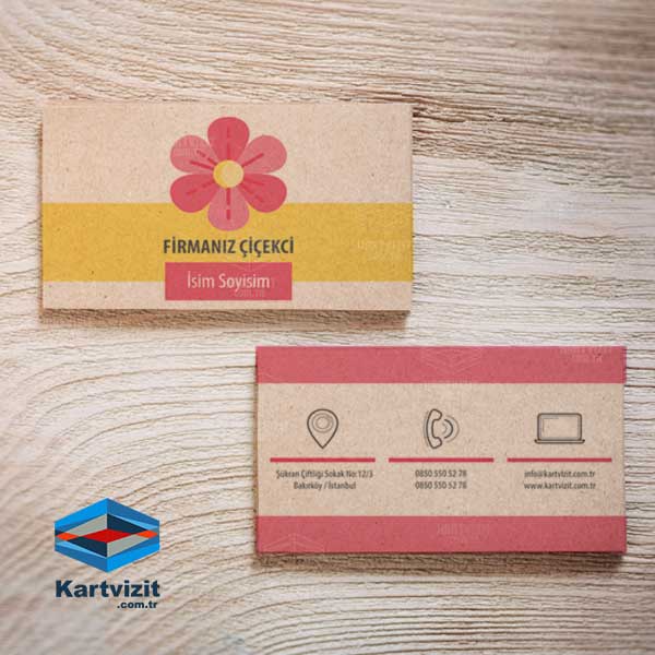Kraft Papatya Çiçekçi Kartvizit