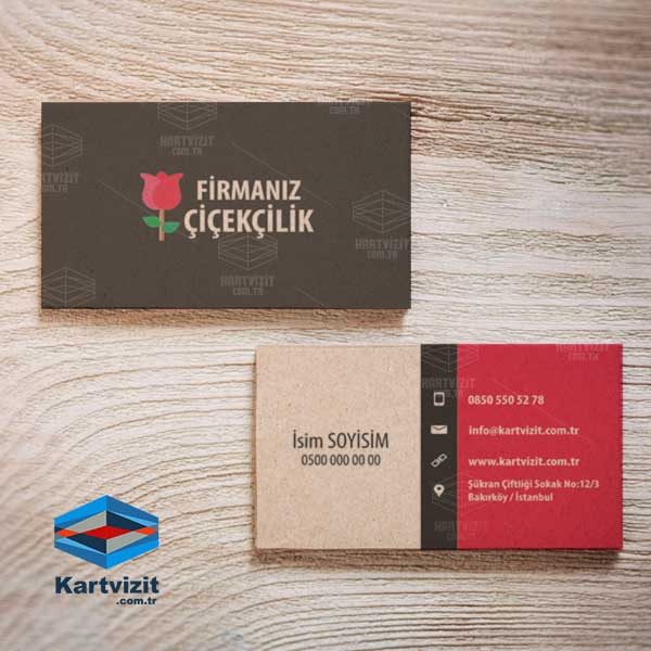 Kraft Siyah Kırmızı Doğal Kart