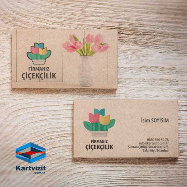 Kraft Çiçek Doğal Kartvizit