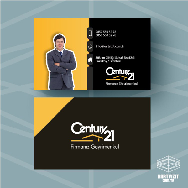 Century 21 Kartvizit Sarı Zemin