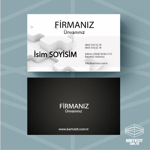 Özel Kartvizit Gri İconlu