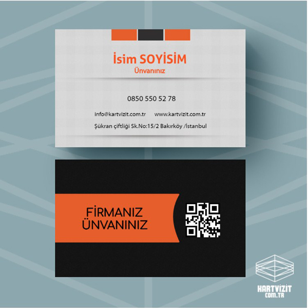 Özel Kartvizit Siyah Orange
