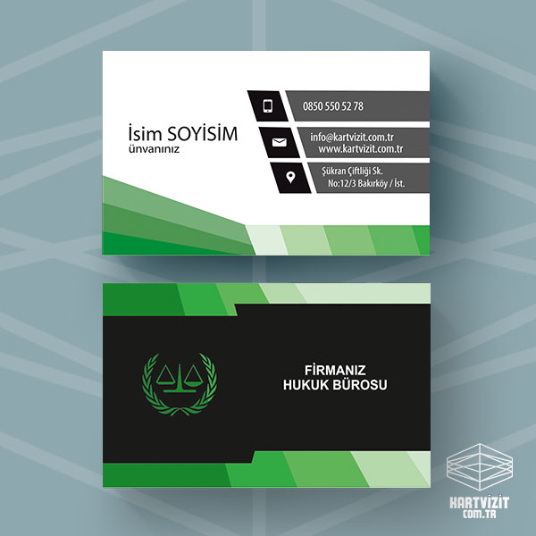 Avukat Kartvizit Yeşil Tonlar KV5015
