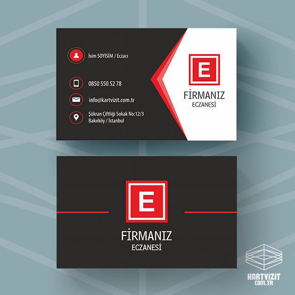 Kağıt Eczane Siyah Kartvizit KV5144