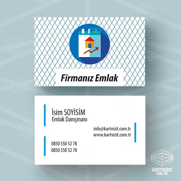Mavi Tel Örgülü Emlak Kartvizit KV5222
