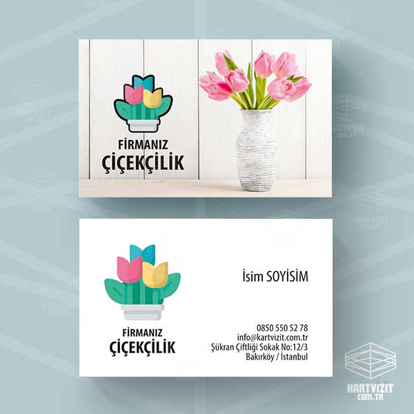 Çiçek Logolu Kartvizit