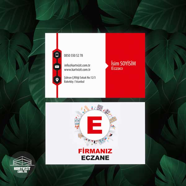 Eczane Yuvarlak Logo Kartvizit KV6723