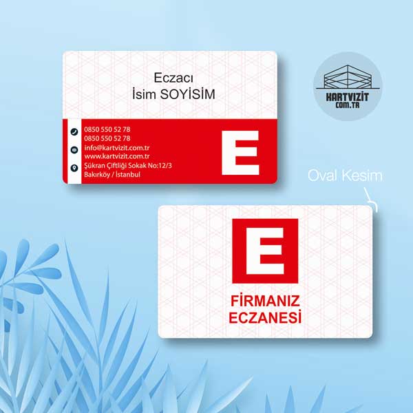 Eczane Kırmızı Bant Kartvizit KV6725