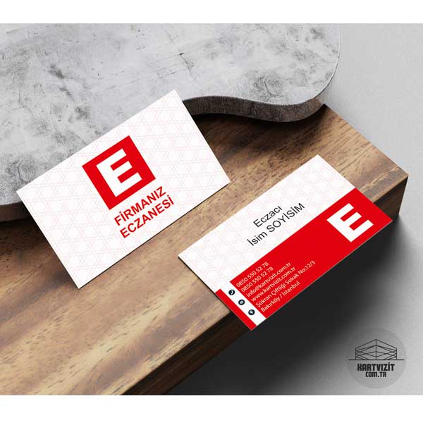 Eczane Kırmızı Bant Kartvizit KV6725
