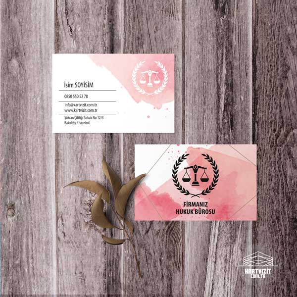 Pembe Tonlar Avukat Kartvizit KV6767