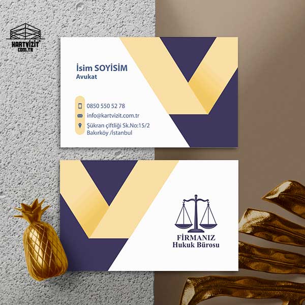 Kartvizit Avukat Gold Çizgi KV7007