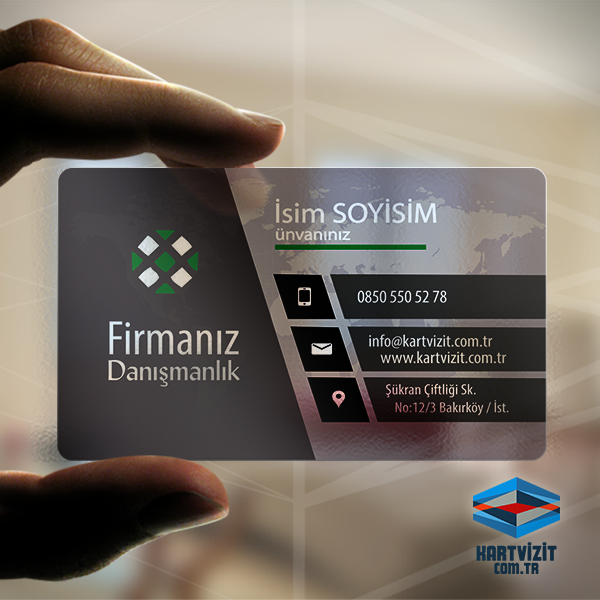 Danışmanlık Şeffaf Kartvizit Yeşil