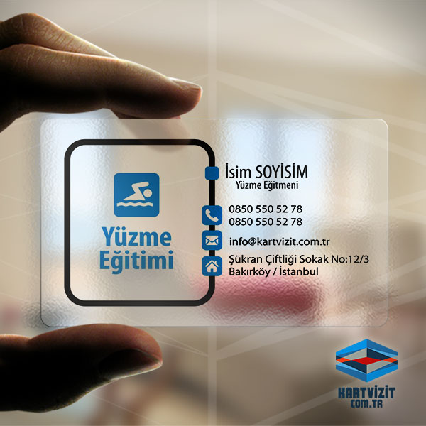 Şeffaf Kartvizit Yüzme eğitmeni