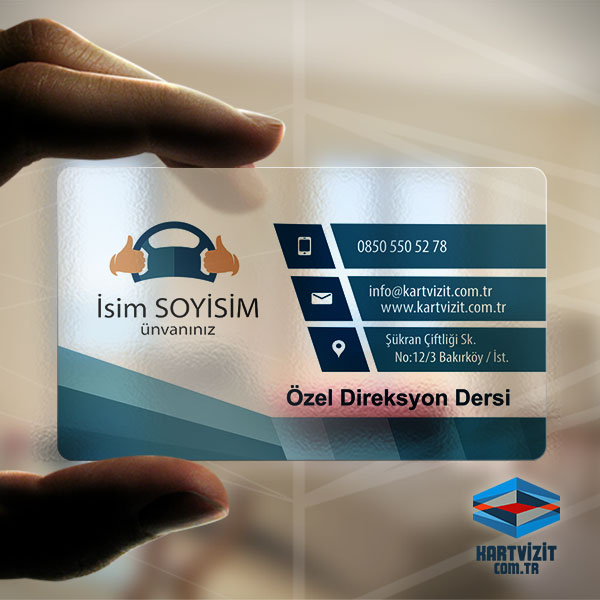 Direksyon Dersi Şeffaf Kartvizit