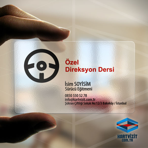 Özel Direksiyon şeffaf Kartvizit