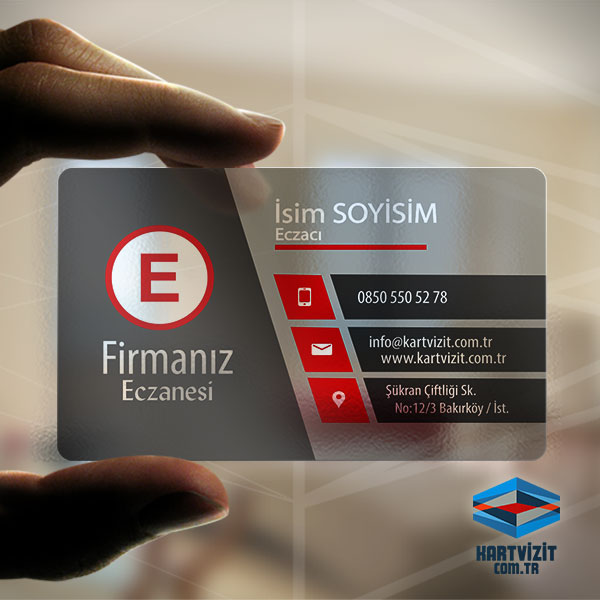 Siyah Şeffaf Kartvizit Tasarımı