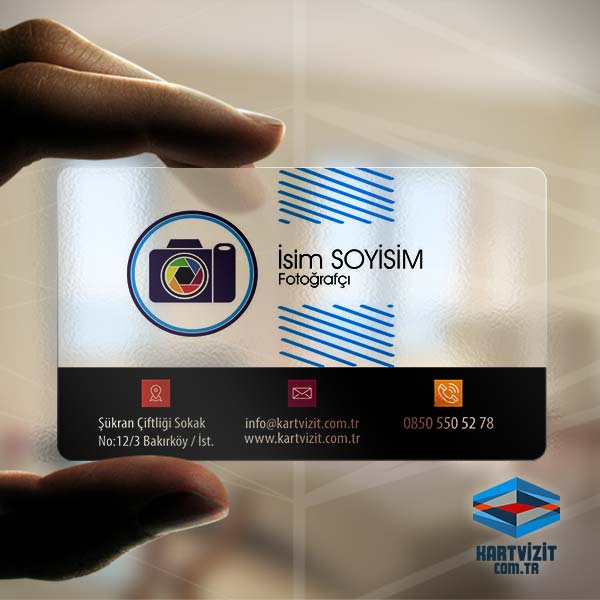 Havalı Fotoğrafçı Şeffaf Kartvizit
