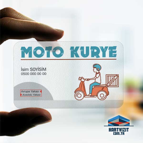 Motor kurye şeffaf kartvizit